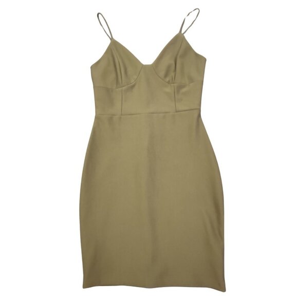 Preppy Olive Green Bodycon Dress - Picture 4 of 14